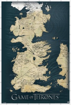 Gra o tron Mapa Westeros i Esos - plakat 61x91,5cm