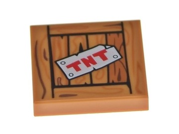 LEGO Płytka nadruk TNT 2x2 3068bpb0975 6149979 nugat średni