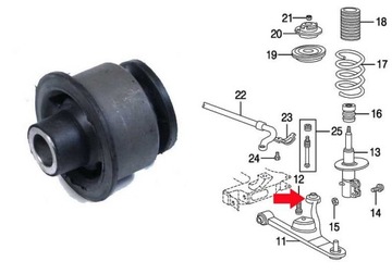 Chrysler PT CRUISER 01-09 NEON Резиновая втулка поперечного рычага