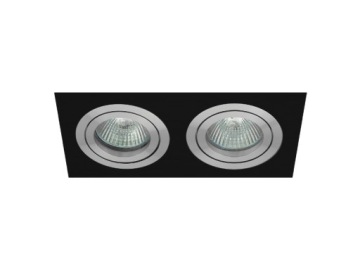 OPRAWA PODWÓJNA CZARNA/ALUMINIUM RUCHOMA GU10 MR16