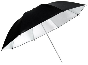 PARASOLKA 83 cm czarno - srebrna odbijająca