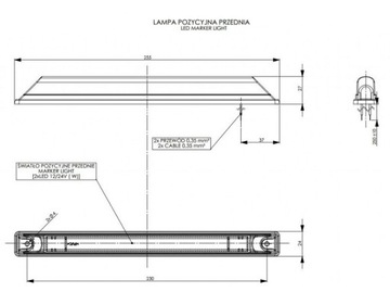 Длинный красный светодиодный габаритный фонарь LD473