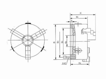 UCHWYT TOKARSKI 3 SZCZĘKOWY 200mm MORSE 5