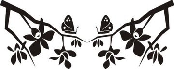 Naklejka na ścianę motyl kwiaty dekor Ornament 149