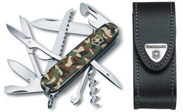 Victorinox 1.3713.94, Нож карманный Huntsman + кожаный чехол 4.0520.3, 91 мм