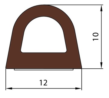 Самоклеящиеся уплотнители для окон Д 12х10мм КОРИЧНЕВЫЙ