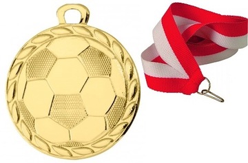 MEDAL ZŁOTY PIŁKA NOŻNA MAŁY 32MM + WSTĄŻKA