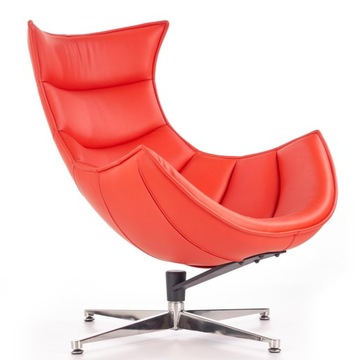 Designerski fotel Luxor salon Czerwony skóra