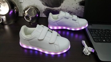 BUTY LED ŚWIECĄCE PODSWIETLANE NA RZEP ROZ.21