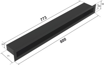 Каминная решетка TUNEL черная 60х800, вентиляция