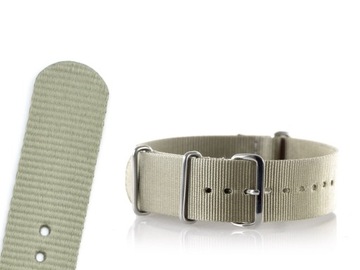 PASEK DO ZEGARKA NATO NYLONOWY 22 MM SIWY KOLORY