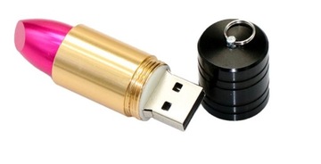 PENDRIVE SZMINKA POMADKA RÓŻOWA CZERWONA 64 GB USB