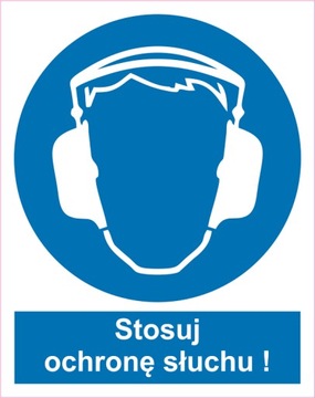 Наклейка ПИКТОГРАММА по охране труда и технике безопасности, используйте средства защиты органов слуха