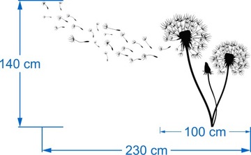 Настенная наклейка для гостиной Одуванчик одуванчики 230х140 см