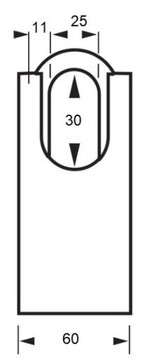 KŁÓDKA WZMOCNIONA STALOWA HARTOWANA 60 mm NIKLOWANA - 4 KLUCZE SUPER MOCNA