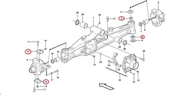 КОМПЛЕКТ поворотных пальцев OEM NEW HOLLAND CARRARO