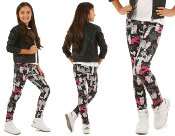 Ocieplane legginsy nadruki, WZORY, produkt polski - 128 KOTKI