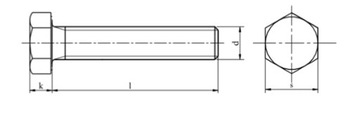 M12x1,5x70 Винт с мелкой резьбой класса 10,9 DIN 961 5 шт.