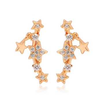 NASSARIUS KOLCZYKI GWIAZDKI ZŁOTO SREBRO SWAROVSKI