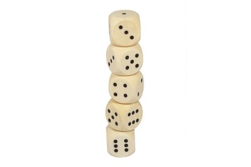 Игральные кости DICE 1,6x1,6 см деревянные 5 шт.