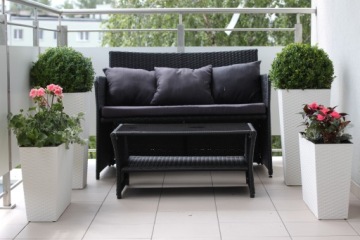 ПОДСТАВКА ДЛЯ ЦВЕТОВ ИЗ РОТАНА ВЕРБЕНА 19х56 h36,5 ЧЕРНАЯ ВСТАВКА