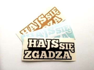 HAJS SIĘ ZGADZA naklejka sticker