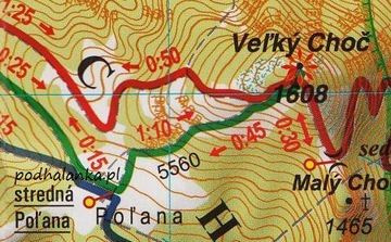 Góry Strażowskie - mapa Tatra Plan Słowacja