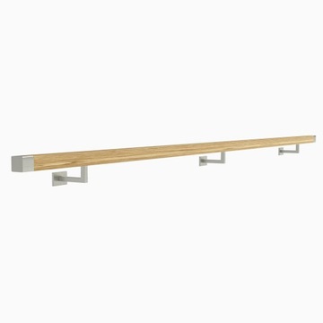 фото ориг. №2, Handrail wall-mounted wooden 40x40 260cm oak color