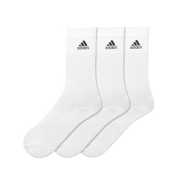 ADIDAS SKARPETY DŁUGIE CREW THIN r39-42 BIAŁE 3PAK