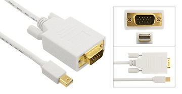 КАБЕЛЬ VGA MINI DISPLAYPORT 1,8 М THUNDERBOLT DP MAC Full HD