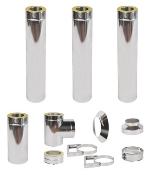 KOMIN FI 180/240 DWUŚCIENNY 4M 0,8mm IZOLOWANY