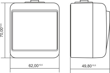 SURFACE двойной разъем, герметичный IP54, ПЕПЕЛЬНО-СЕРЫЙ