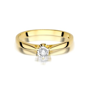 Pierścionek zaręczynowy Brylant Diament 0,05 ct złoto pr. 585 GRAWER