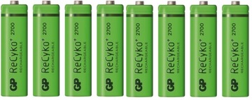 8 батарей GP Recyko+ AA R6 2700 1,2 В NIMH