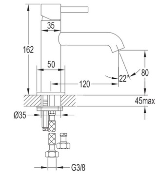 фото ориг. №2, Omnibuses y1210nbsb washbasin faucet brass brushed