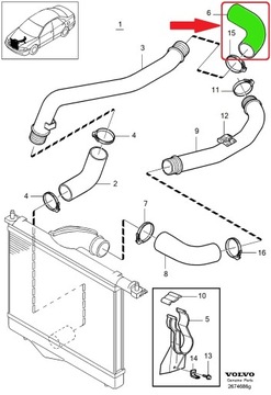 ШЛАНГ ТУРБОИНТЕРКУЛЕРА VOLVO V40 S40 1.9 DI