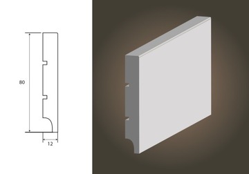 LISTWA LAGRUS MDF SLIM 80 / 1sztuka - 2,44mb