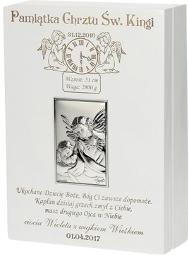 OBRAZEK SREBRNY+BIBLIA, CHRZEST KASETKA GRAWER