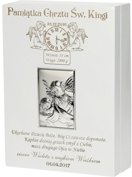 OBRAZEK SREBRNY+BIBLIA, CHRZEST, KOMUNIA, KASETKA GRAWER
