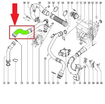 ШЛАНГ ТУРБО ИНТЕРКУЛЕРА RENAULT FLUENCE 1.5dCi
