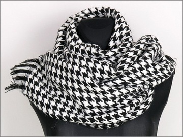 ШАРФ ИЗ МЯГКОЙ ШЕРСТИ PEPITO, ЧЕРНО-БЕЛЫЙ, УНИСЕКС