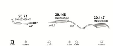 Концевой глушитель VW Polo объёмом 1,0+1,3+1,4+1,6 94-01