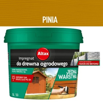 Jednowarstwowy impregnat PINIA 5L ALTAX