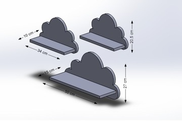 Очень прочная полка Cloud, набор из 3 шт. «ШАНС» в качестве подарка на детский праздник