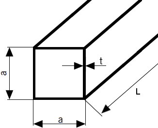 Алюминиевый профиль 25x25x2 - 150 см