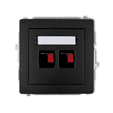 Gniazdo głośnikowe 2x czarny 12DGG-2 DECO KARLIK