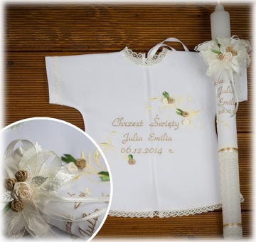 НА КРЕЩЕНИЕ БЕЛАЯ ФУТБОЛКА И ВЫШИВКА СВЕЧА