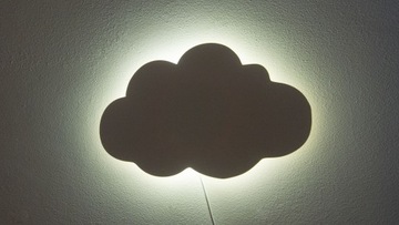 Ночник детский BROWN LED CLOUD, деревянная лампа-облако