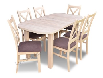 фото ориг. №1, Set crosspiece stand+ 6 chairs sonoma oak/ lefkas