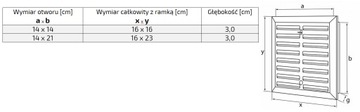 Решетка вентиляционная 14х14, черная, регулируемая, EWR